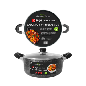 NON-STICK SAUCE POT WITH GLASS LID 6.5QT