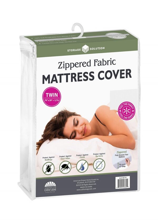 DEEP FABRIC MATTRESS COVER W/ZIP TWIN
