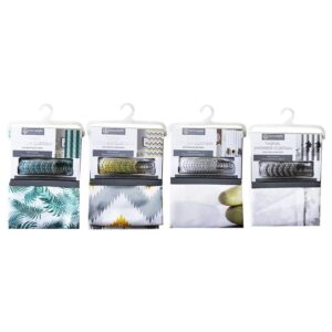 POLYESTER SHOWER CURTAIN W/12 RINGS